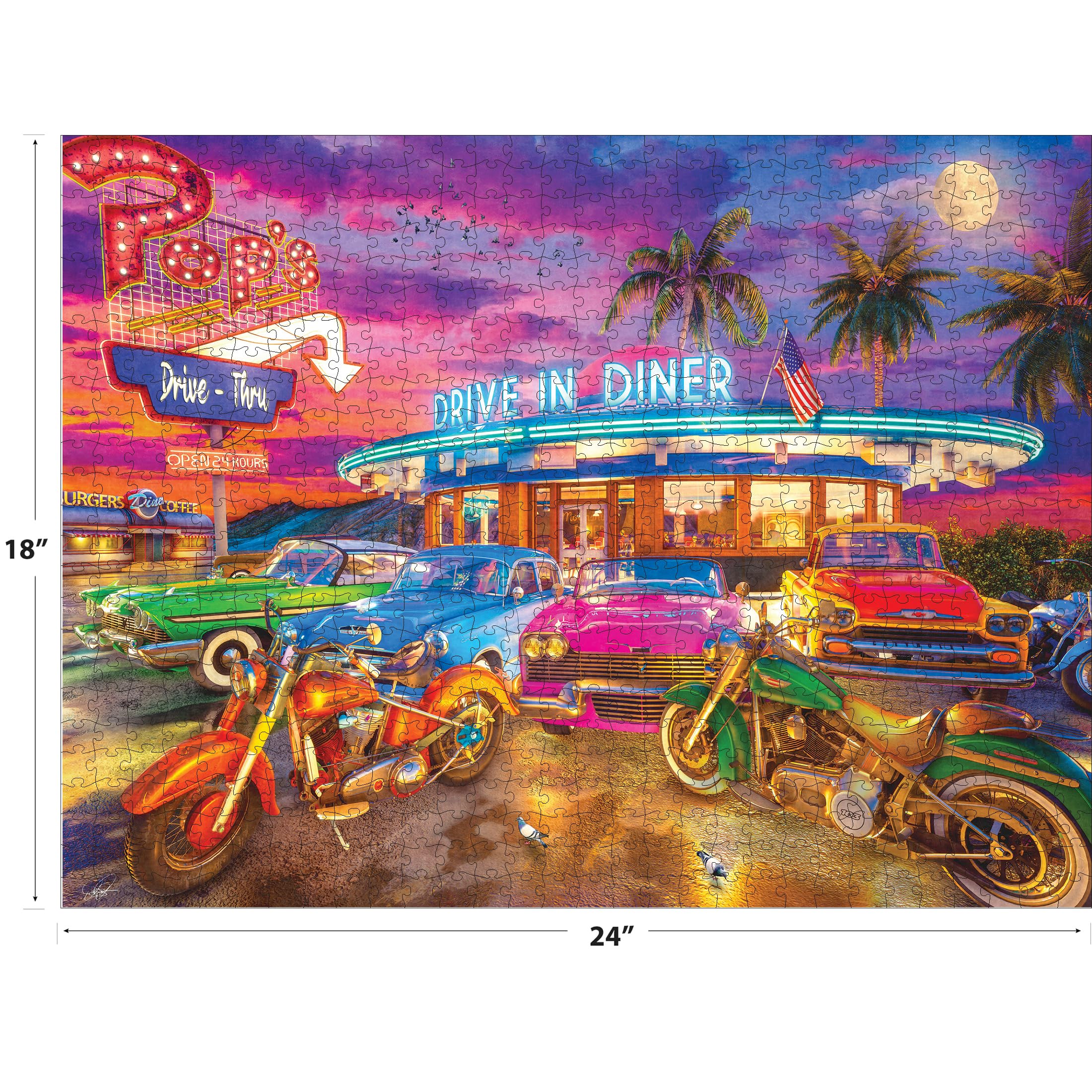 Amazon.com: RoseArt - Back to The Past - Drive in Diner - 750